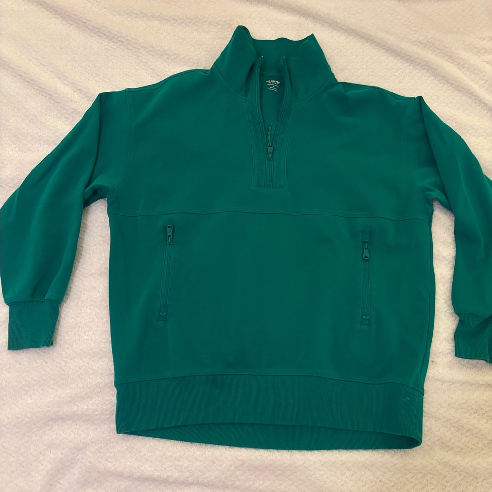 Old Navy women's green oversized 1/4 zip